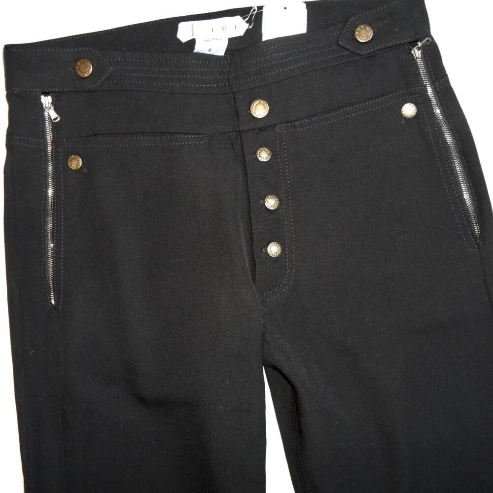 NWT$995 TRE by Natalie Ratabesi Straight Leg Wool Pants Button Zip Trousers Sz 4